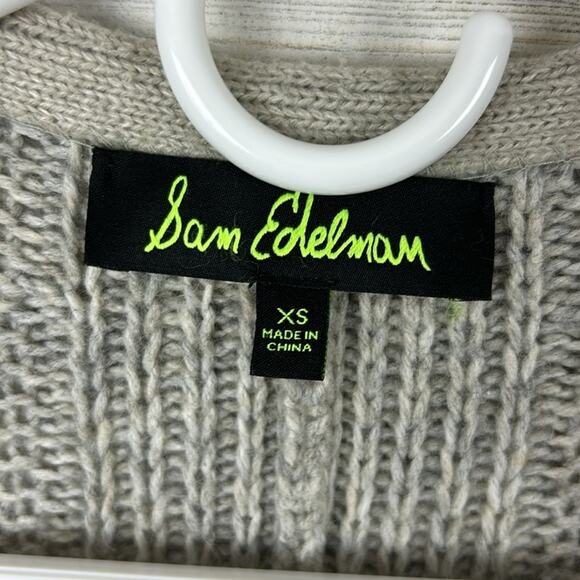 Sam Edelman Women’s XS Gray Knit Oversized Long Sleeve Cardigan Sweater - Picture 3 of 5